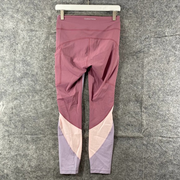 Outdoor Voices Leggings Medium High Rise Colorblock TechSweat Zoom Purple Pink - Picture 2 of 13